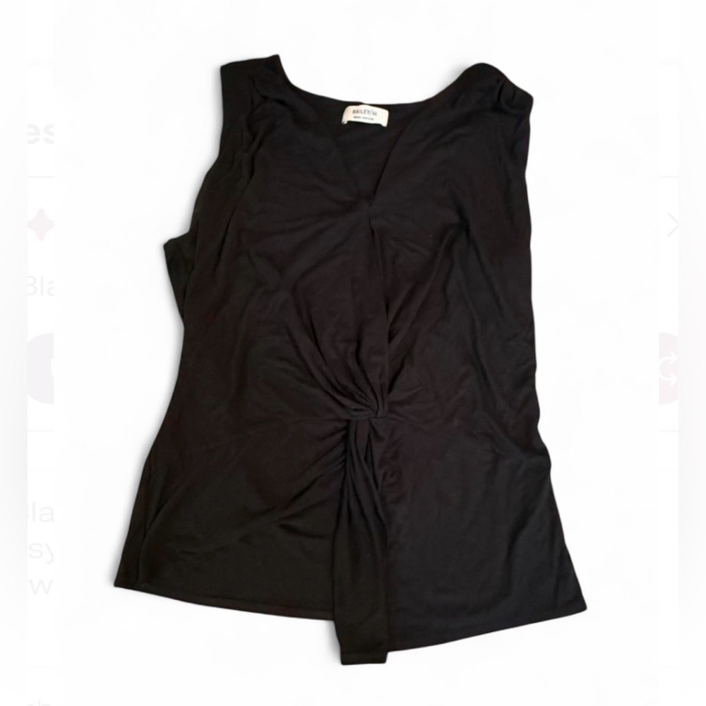 Bailey 44 Black Tie Baby Doll Top Y2K Style Minimalist Chic Gothic Capsule M